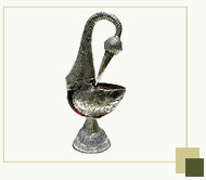 Ostrich Ashtray with Glass & Silver Work