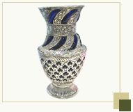 Glass & Silver Flower Vase