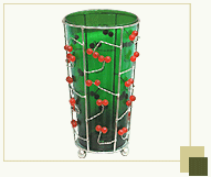 Glass Flower Vase with Beaded Stand