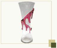 Glass Flower Vase with Spiral Glass Frill