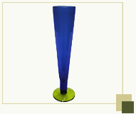 Sapphire Blue Flower Vase with Green Base