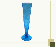 Crackled Glass Blue Flower Vase