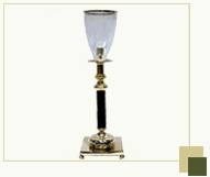Glass Hurricane with Modern look on Sleek Brass Stand
