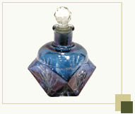 Blue sharp ends perfume bottle