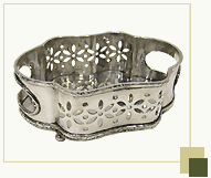 Silver Plated Glass Tray with Mirror