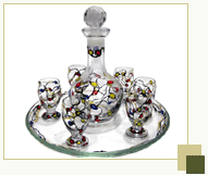 Handpainted Wine Set-Spiral Fantasy