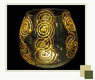 Handpainted Glass Votive- Toasting Flutes
