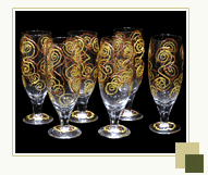 Handpainted Glass set- Toasting Flutes