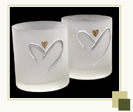 Handpainted set of 6 Votives- Valentine Treasure