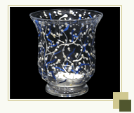 Handpainted Glass Votive- Festive Mood